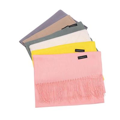 China Wholesale Hot Elegant Custom Simple Tassel Cashmere Scarf Women Newest Scarf Pashmina Winter Fashion Scarf Ladies Soft Scarves for sale