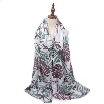 China Muslim Women Hijab Scarf Malaysia Feeling Jacquard Floral Classic Scarf High Quality Custom Made Smooth Soft Chiffon Scarf for sale