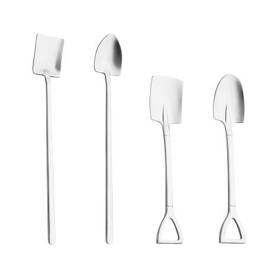 China Sustainable Wholesale Back to School Metal Shovel Coffee Tea Stirring Spoon Scoop for sale