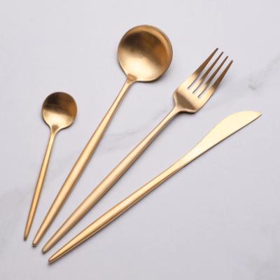 China Sustainable In Stock Stainless Steel High Quality Cutlery European Kitchen Silverware Flatware Spoon and Fork Set for sale