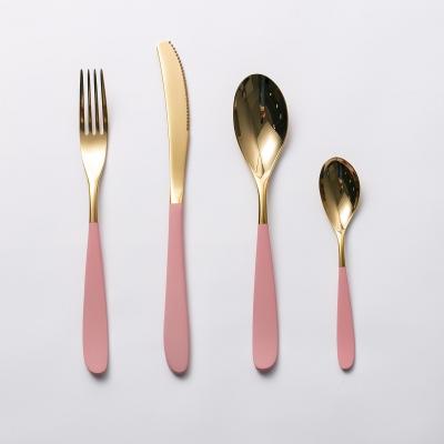 China Sustainable Panic Buying High Quality Gold Flatware Set for Wedding 18/10 Stainless Steel Cutlery for sale