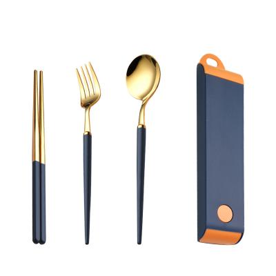 China Sustainable On Sale Spoon Fork Chopsticks Portable Flatware Cutlery Set Travel Utensils Outdoor Cutlery for sale