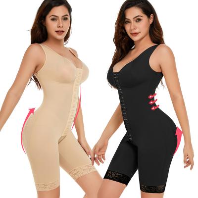 China Antibacterial High Abdominal Tummy Control Beige Abdominal High Control Fajas Compression Fajas Compression Board Slim Shapewear Jumpsuit for sale