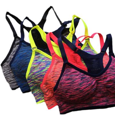 China Antibacterial Quick Dry Sports Bra Women Padded Wireless Adjustable Shakeproof Fitness Underwear Lift Up Seamless Yoga Running Tops for sale