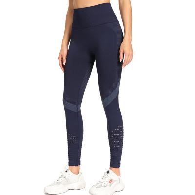 China Activewear Workout Tights Women Energy Gaiters Gym Fitness Top Sports Training Wear Hollow Antibacterial Seamless Yoga Running Pants for sale