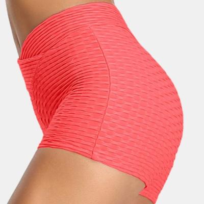 China Anti-wrinkle ladies sexy yoga shorts women solid color elastic V-waist sports yoga shorts for sale