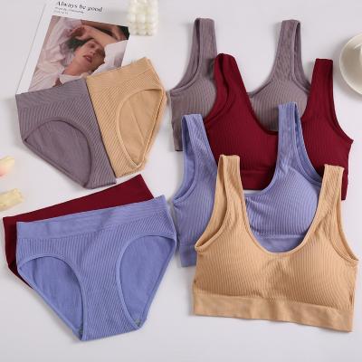 China QUICK DRY Women Bra Set Female Tube Tops Beach Panties Vest Underwear Bralette Back Seamless Lingerie Female Backless Crop Tops for sale