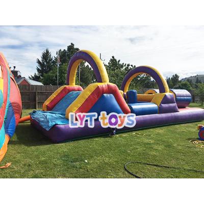 China High Strength Rental Inflatable Waterpark Slides 20 x 10 Inflatable Slide Castles Jumping Obstacle Course for sale