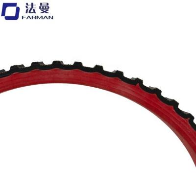 China Hotels Best Price HTD 5M Rubeer Timing Belt High Quality Industrial Red Glue PU Strap for sale