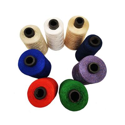 China Low Shrinkage Sewing Thread Maker Filament Embroidery 400D Crochet Yarn Bag Closing Rainbow Polyester Yarn for sale