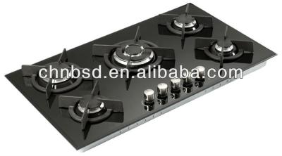 China Ceramic / Glass Gas Hob 5 Burner With Tempered Glass Panel D925 for sale