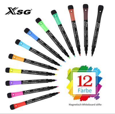 China School and Office 12 Color Fineliner Oil Painting Graffiti Marker Pen Set Magnet Art Ink Marker Pens for Whiteboard for sale