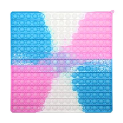 China 2021 Material New Eco-friendly Hot Mixed Pink White Blue Color Anti Push Noise Bubble Toy Pushing Fun Pressure Square for sale