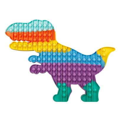 China Factory Price Eco-friendly Material Rainbow Anti Worry Dinosaur Silicone Wiggle Push Noise Sensory Bubble Animal Toy for sale