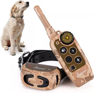 China Stocked Amazon Success Dog Training Products Bark Collars Military Style Electric Shock Dog Training Antibark Collar With Outdoor for sale