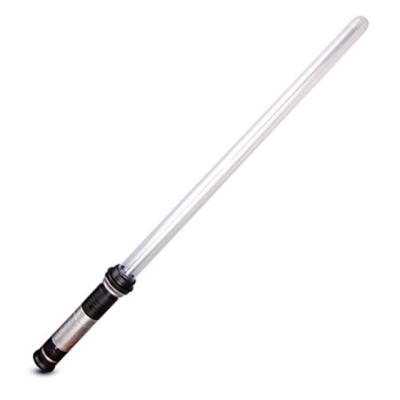 China Promotional items stocked laser sword led toys assorted colors flashing lightsaber to glow cool blaster double-bladed light saber kids toy for sale