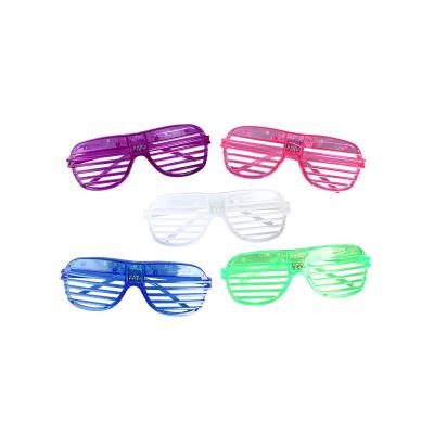 China LED Shutter Plastic Flashing Lenses Light Up Notched Part Glow Shades Fashion Party Sunglasses AD2066 for sale