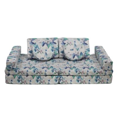 China Kids Set Eco-friendly 8pcs Play Couches Sofa With 2 Triangle Pillows And 2 Armrests And 2 Hoops For Strong Reading Sliding for sale