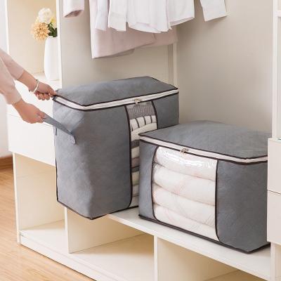 China Sustainable Nonwoven Fabric Blanket Quilt Storage Bag Clothes Storage Bag Organizer Under Bed Storage Bags for sale