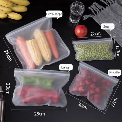 China Sustainable Reusable Food Storage Bags Organizer Silicone Storage Bags For Snacks Vegetable for sale