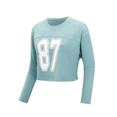 China High Quality Breathable Gym T-Shirts For Women Long Sleeve Sports Grow Top Yoga Fitness Sportswear for sale