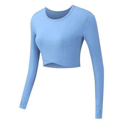 China 2021 High Quality Custom Made Breathable Fitness Seamless Sexy Yoga Gym Women Long Sleeve for sale