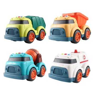 China Slide Wheel Cartoon Dump Trucks Engineering Toy For Children Music Light Series 3*AG13 (INCLUDED) 618 for sale