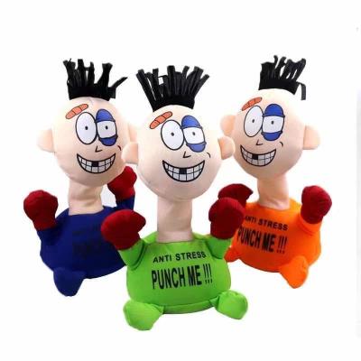 China Hottest Creative Plush Punch I Electric Stuffed Toy Anti Screaming Driven Stuffed Doll Stress Toy for sale