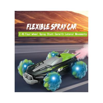 China 2021 Newest RC Model and Music Kids Toy Remote Control Toy Stunt Light Cars With Mist Spray for sale