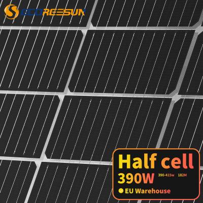 China REESUN Mono Cell 405W 182mm Half All Black Solar Panel For Solar System Home Use PV Module 182mmx182mm for sale