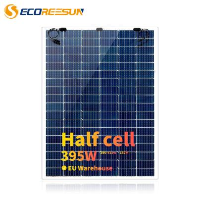 China REESUN Monocrystalline Black Frame Solar Panel 390w 395w 400w PV Solar Panel For Energy Systems 182mmx182mm for sale