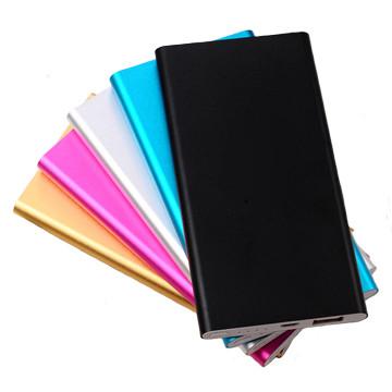 China Universal Portable 8000mAh Slim Power Bank Metal Dual USB Port Output for sale