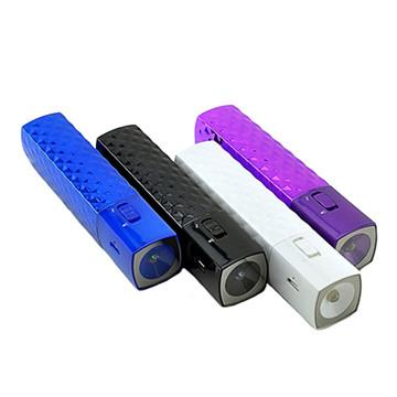 China LED Torch ABS Square Rechargeable Mobile Power Pack 2600 mAh USB Charger for sale