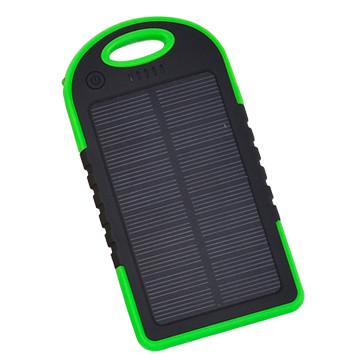 China Green Solar Power Battery Bank 4000mAh Portable Dual USB Emergency Backup Charger for sale