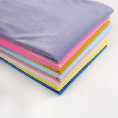 China Wholesale Spandex Stretch Super Soft 280gsm Minky Brushed Plush Velor Stretch Velboa Warp Knitted Fabric For Toy for sale