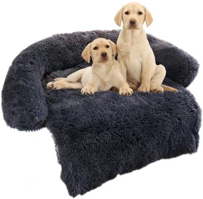 China Wholesale Breathable Waterproof Faux Fur Long Pet Bed Comfortable Plush Gently Washed Removable Pet Cushion for sale