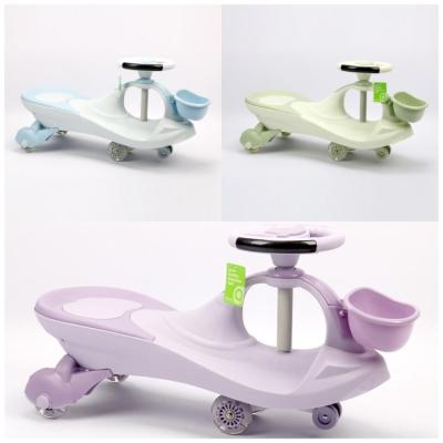 China Ride On Toy Safety Customized Logo Color Pu Wheel Comfy Saddle Plastic Swing Car For Kids for sale