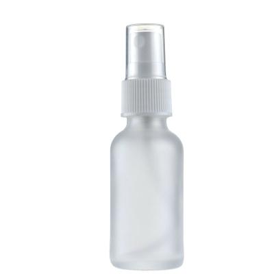 China Stocked 1oz 2oz 30ml 60ml Frosted Boston Round Mist Spray Glass Bottles for sale