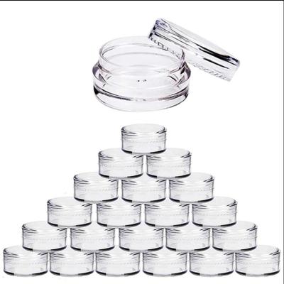 China Plastic Box Mini Transparent Cosmetic Sample Jar Container 3g 5g 10g 20g Small Cosmetic Clear Cream Jar With Lids for sale