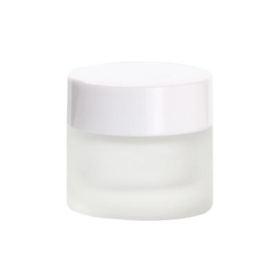 China 10g cosmetic cosmetic frosted clear glass jar with lid skin care packaging container for sale