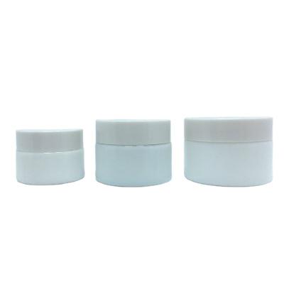 China Cosmetic Cosmetic Cream Bottle 15g 30g White Porcelain Glass Jar for sale