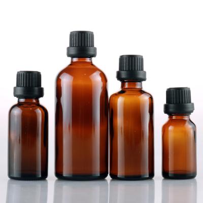 China Cover 5ml 10ml 15ml 20ml 30ml 50ml 100ml Amber Color Glass Bottle For Essential Oil for sale