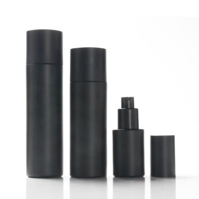 China 30g 50g Skin Care Sub-packaging Cream Cosmetic Jar 30ml 100ml 120ml Essence Lotion Black Glass Bottle for sale