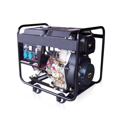 China Easy Used Single Open Type 3 Phase Portable Diesel Engine Generator Set DG6500CLE for sale