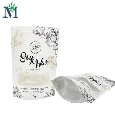 China Recyclable Custom Printed Packaging For Coffee For Tea Doypack Resealable Zipper Stand Up Pouch White Kraft Paper Bags for sale