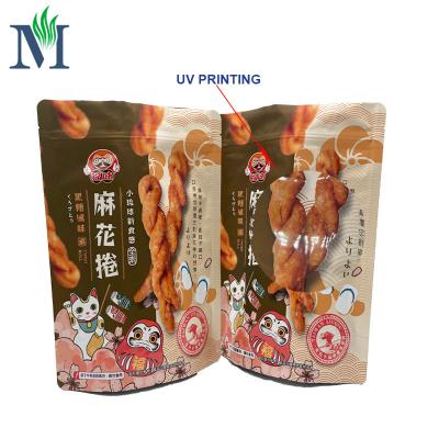 China Safety Customize Printed Edible Packaging Mylar Spot Food UV Bags Stand Up Pouch Soft Touch With Zipper for sale