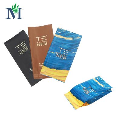 China Recyclable Custom Printing Aluminum Foil Bag Side Gusset Colored Mylar Printed Aluminum Foil Bags Empty Aluminum Foil Tea Bag Packaging for sale