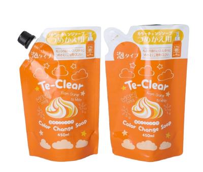 China Recyclable Customize Shaped 1 Liter Liquid Squeeze Bag Holder Matte Printing Label Juice Spout Pouches for sale