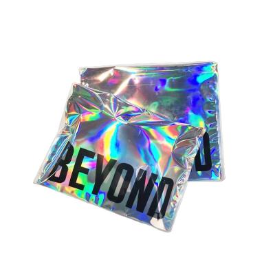 China Poly Envelope Rainbow Holographic Seal Custom Logo Self Adhesive Packaging Material Printing Iridescent Poly Bags for sale