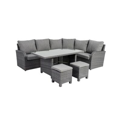 China Outdoor Weather Furniture 6 Piece Patio Sectional Corner Sofa Set, Wicker Rattan Outdoor Garden Furniture Set With Cushion for sale